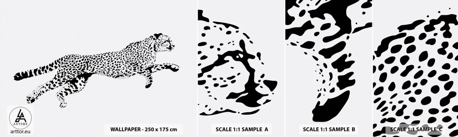 Prøve Fototapet Selvklæbende Deluxe Sticker - Den hurtigste på Jorden - Dyr, Gepard, Vild kat - 100x30 cm