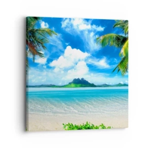 Lærredstryk - Billede på lærred - Azur i troperne - 30x30 cm