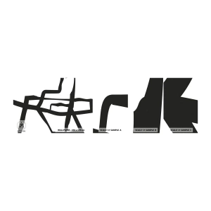 Prøve Fototapet Selvklæbende Deluxe Sticker - Sort og hvid konstruktion - Linje, Sort og hvid, Abstraktionisme - 100x30 cm