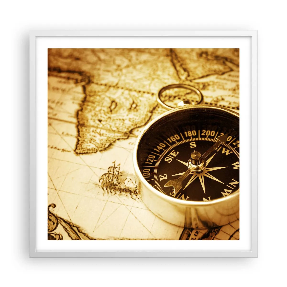 Plakat i hvid ramme - Øst eller vest? - 60x60 cm