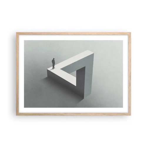 Plakat i ramme af lyst egetræ - Og dog er det muligt - 70x50 cm