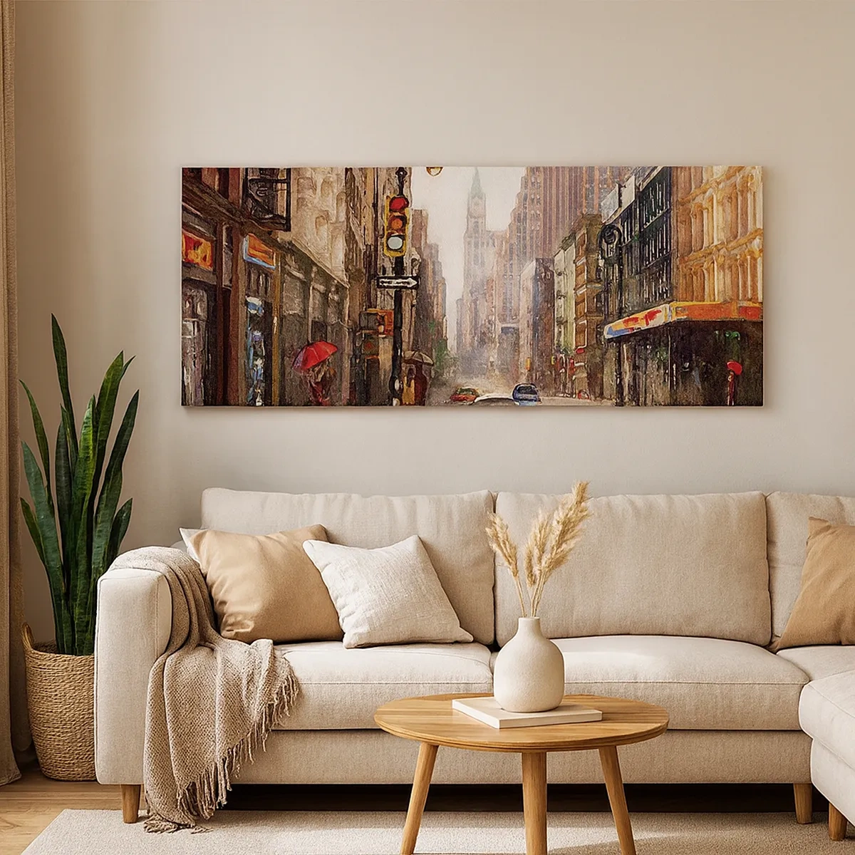 Lærredstryk - Billede på lærred - New York - også farverig i regnvejr - 30x30 cm