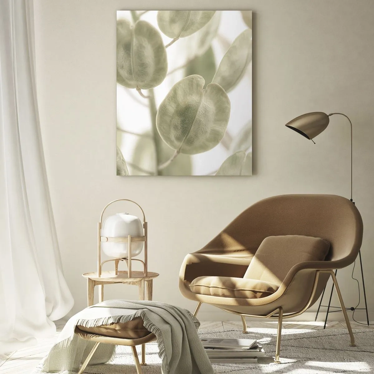 Billede på glas - I begyndelsen var der blade... - 80x120 cm