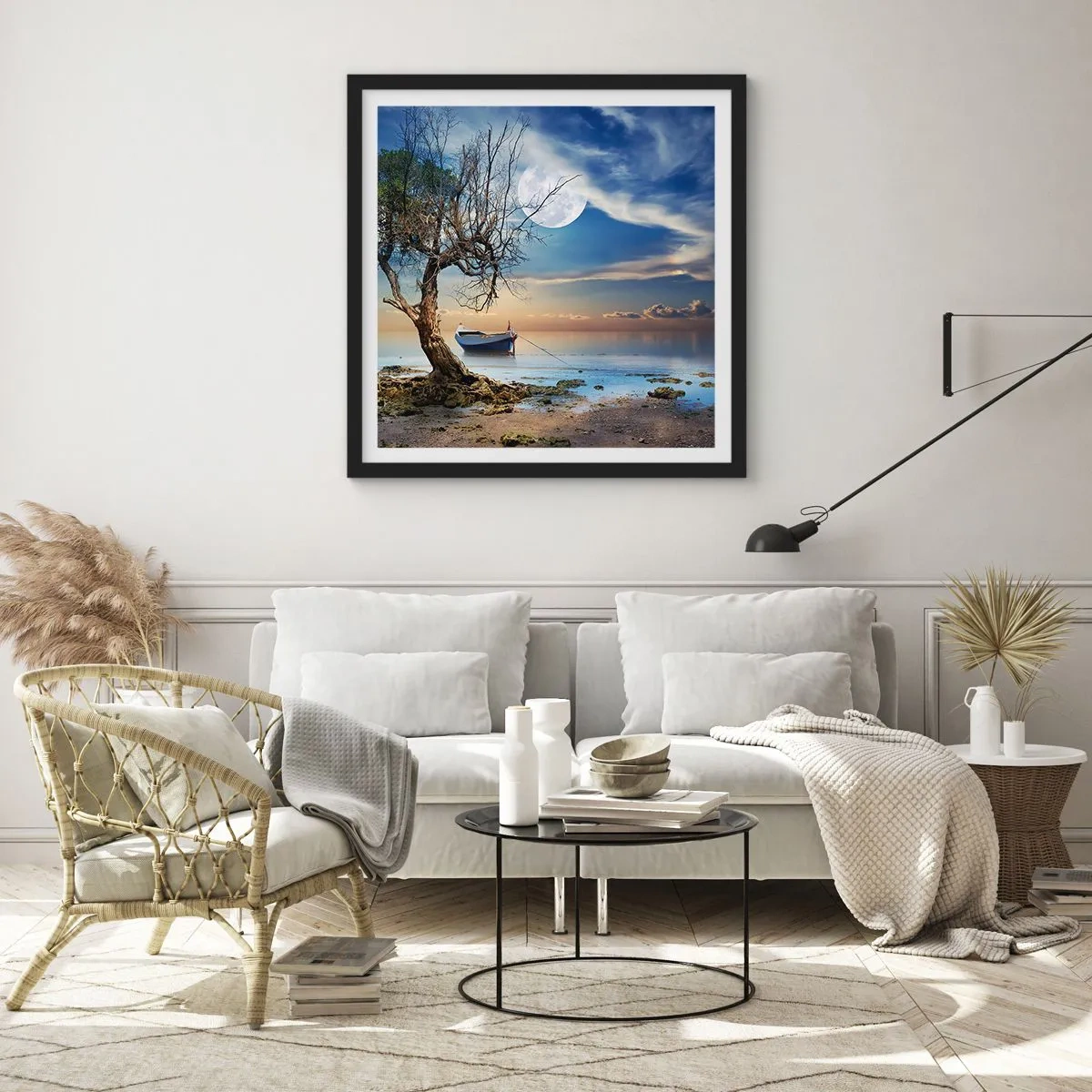 Plakat i sort ramme - Er dette enden eller begyndelsen? - 30x30 cm