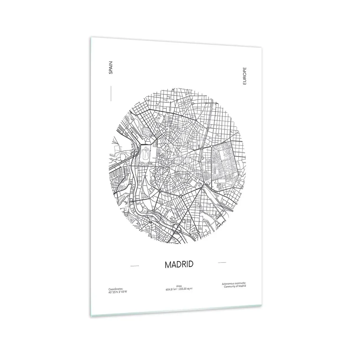 Billede på glas - Madrids anatomi - 70x100 cm