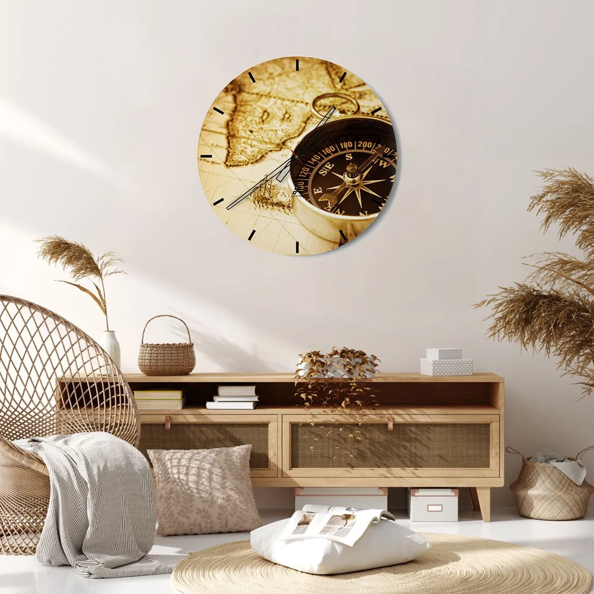 Vægur, Uret - Øst eller vest? - 40x40 cm