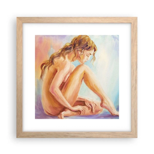 Plakat i ramme af lyst egetræ - Ungdomens handling - 30x30 cm