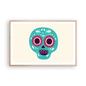 Plakat i ramme af lyst egetræ - Livet - sjovt indtil døden - 91x61 cm