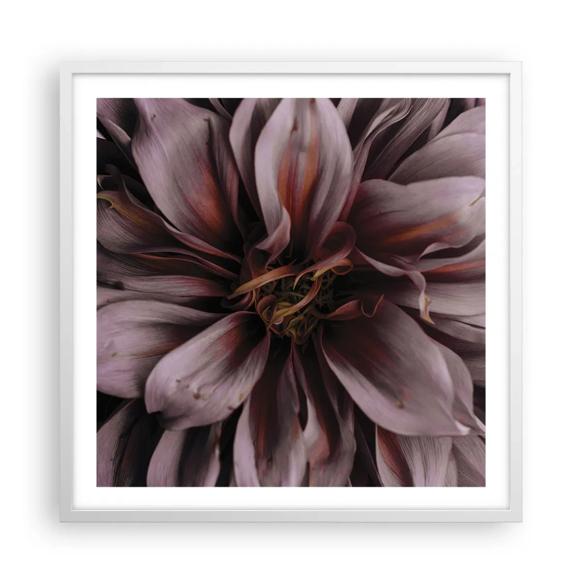 Plakat i hvid ramme - Blomstret hjerte - 60x60 cm