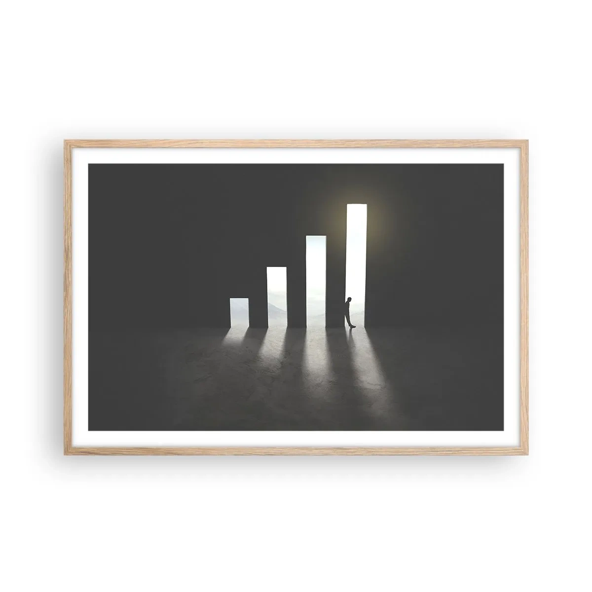 Plakat i ramme af lyst egetræ - Succes - et indtryk - 91x61 cm
