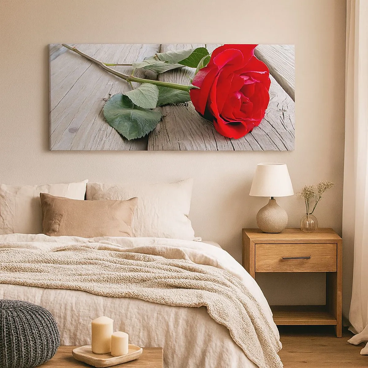 Lærredstryk - Billede på lærred - Studie i skarlagenrødt - 100x40 cm