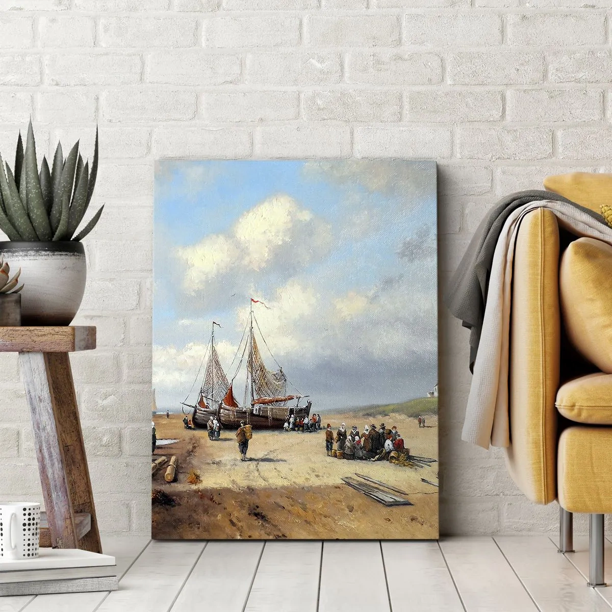 Lærredstryk - Billede på lærred - Efter en vellykket fangst - 50x70 cm