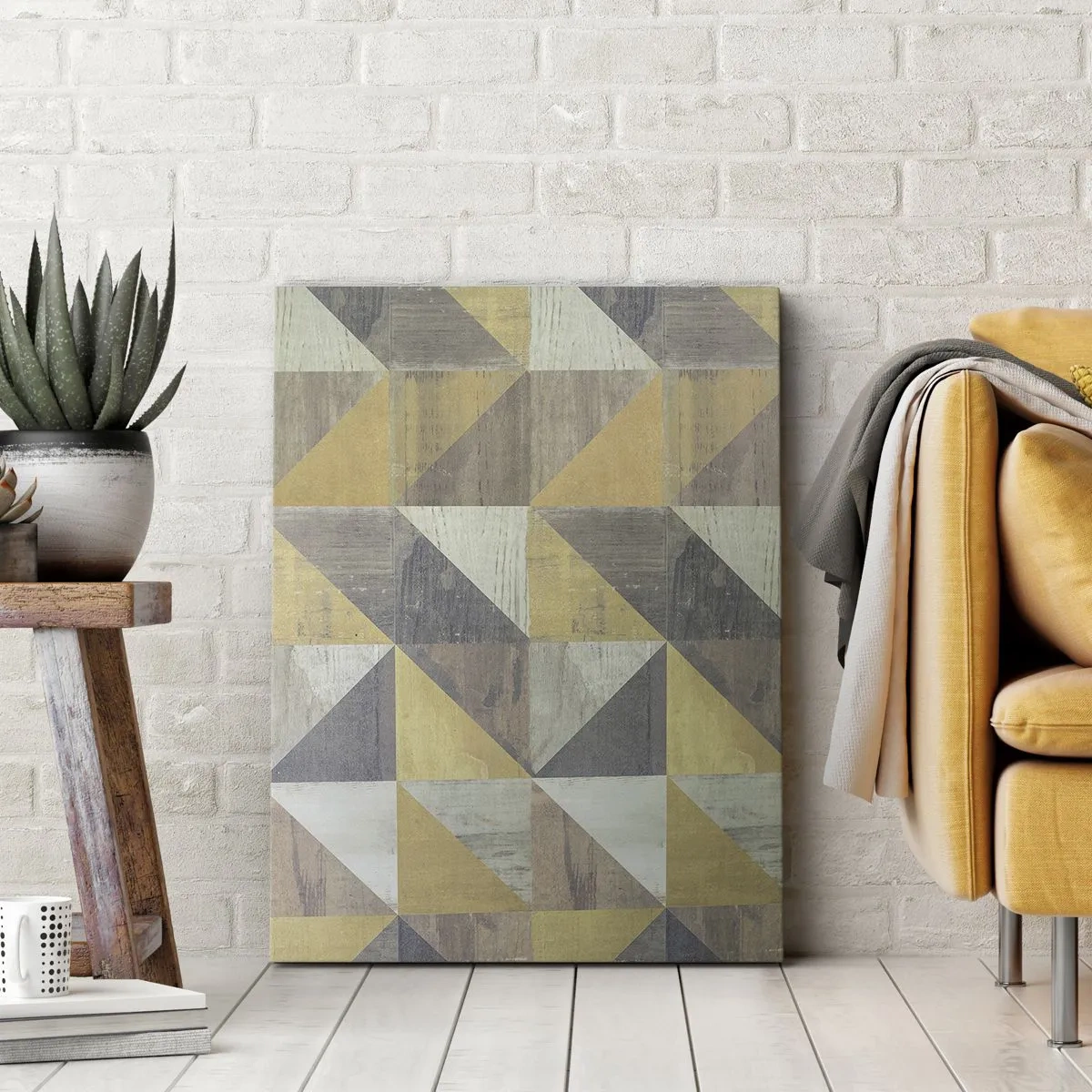Lærredstryk - Billede på lærred - Ved trekantens vinkel - 50x70 cm