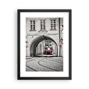 Plakat i sort ramme - Gennem byens labyrint - 30x40 cm