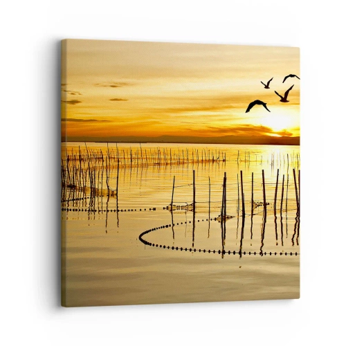 Lærredstryk - Billede på lærred - I fiskeriet - 30x30 cm