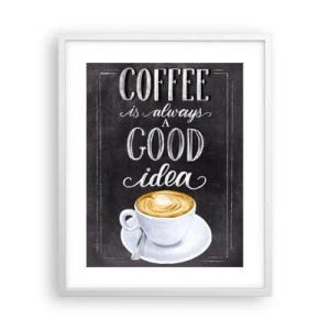 Plakat i hvid ramme - Ja, selvfølgelig! - 40x50 cm