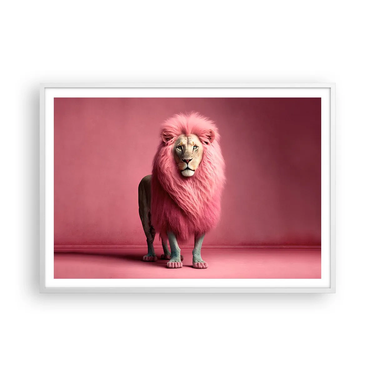 Plakat i hvid ramme - Og du er ikke længere bange - 100x70 cm