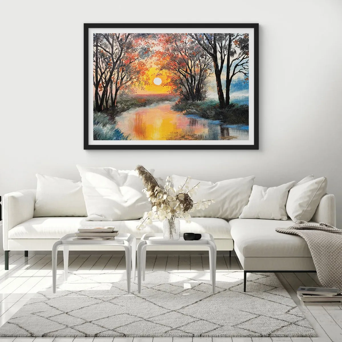 Plakat i sort ramme - Efterårs atmosfære - 50x40 cm