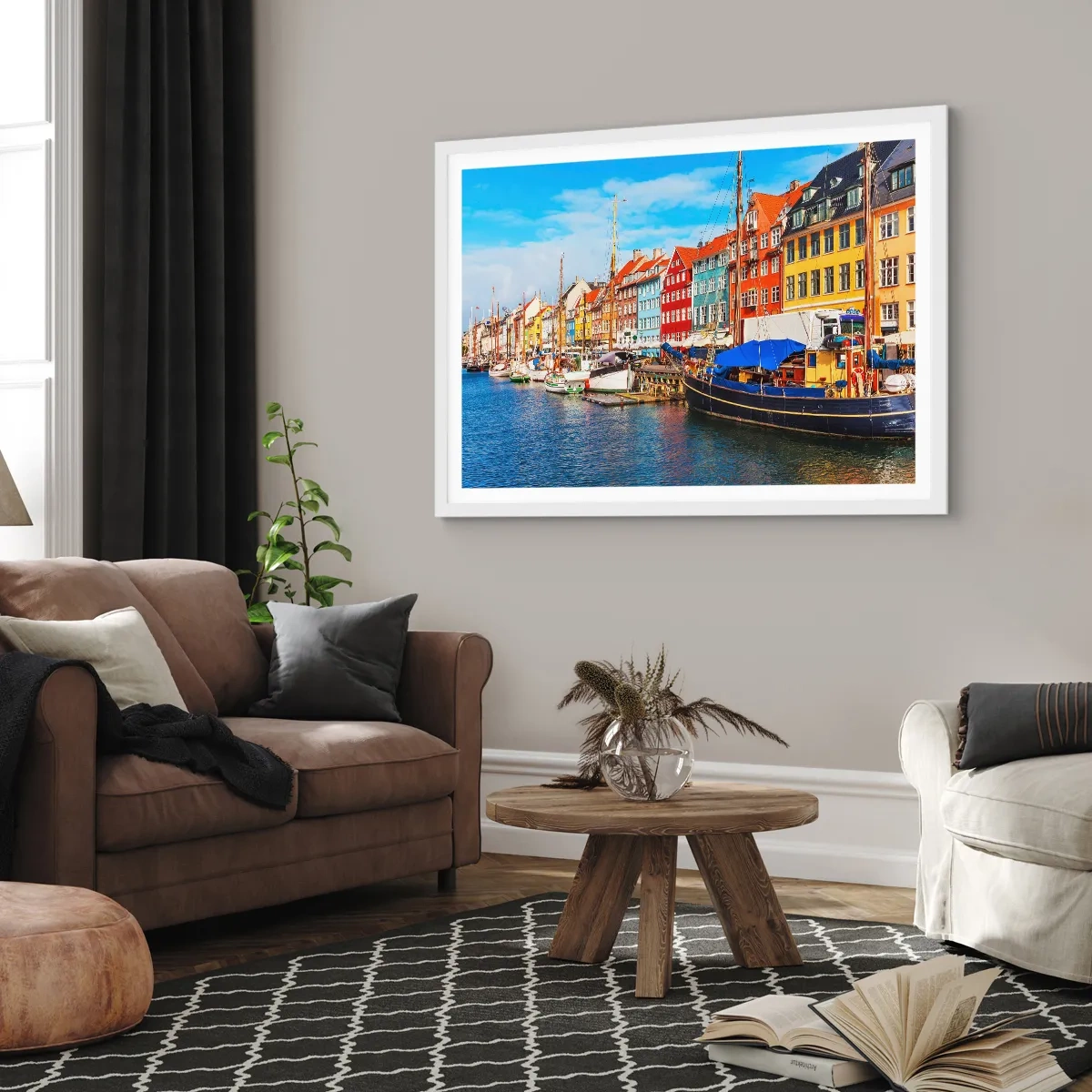 Plakat i hvid ramme - Glædelig kaj - 91x61 cm