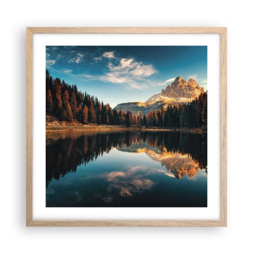 Plakat i ramme af lyst egetræ - Dobbelt landskab - 50x50 cm