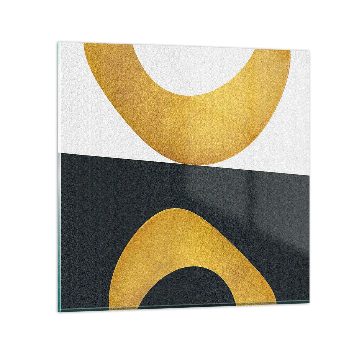 Billede på glas - Først: guld - 30x30 cm