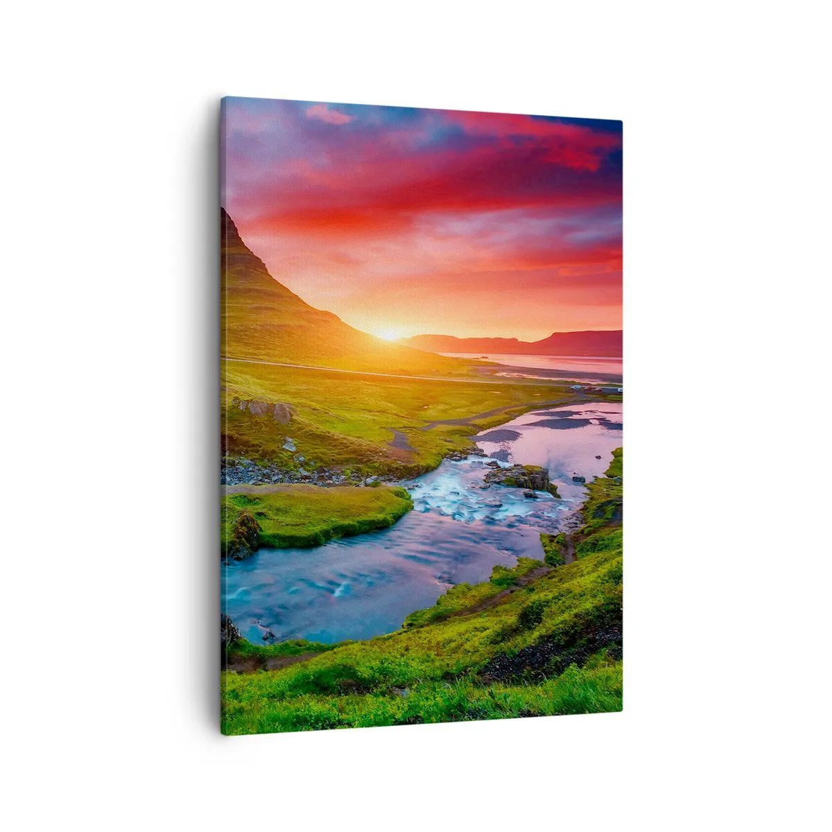 Lærredstryk - Billede på lærred - Island - ild og vand - 50x70 cm