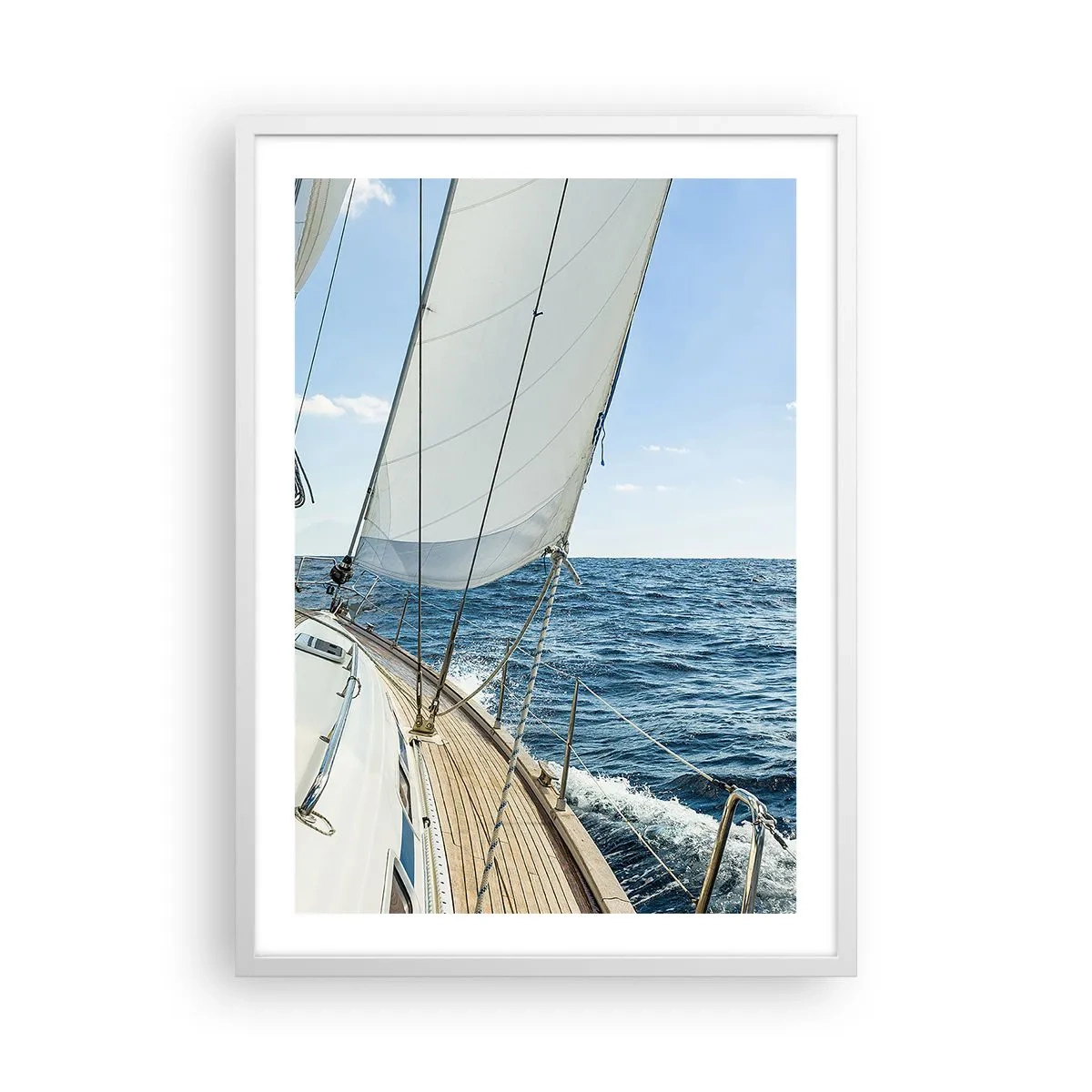 Plakat i hvid ramme - Ahoj , eventyr - 50x70 cm