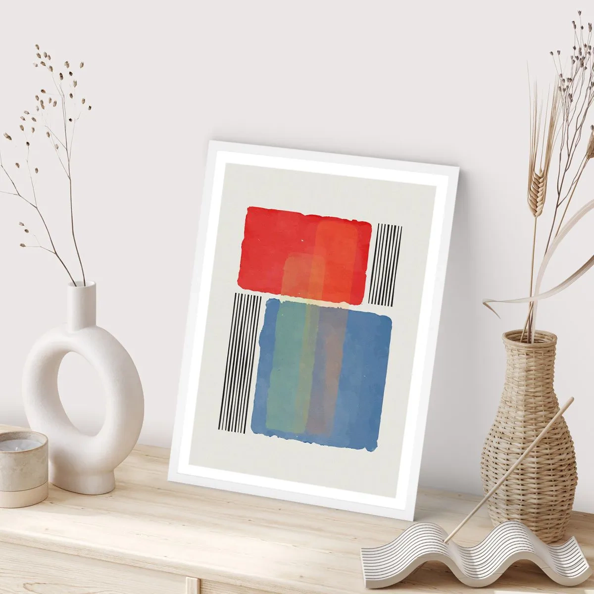 Plakat i hvid ramme - Geometriens ånd og bogstav - 50x70 cm