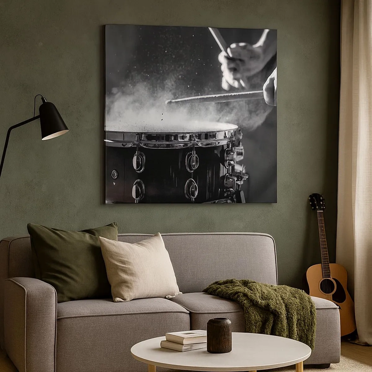 Lærredstryk - Billede på lærred - Musikkens puls - 30x30 cm