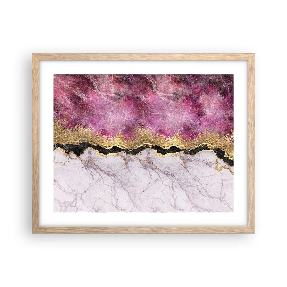 Plakat i ramme af lyst egetræ - På grænsen - 50x40 cm