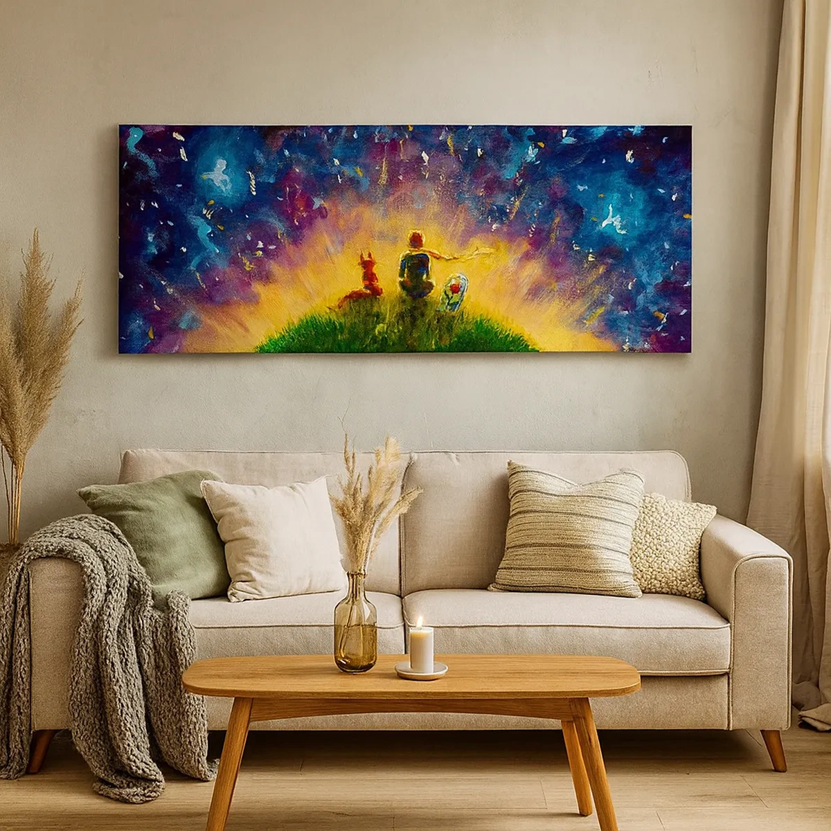 Lærredstryk - Billede på lærred - Kærlighed og venskab - hele verden - 30x30 cm