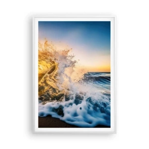 Plakat i hvid ramme - Leg på sandet - 70x100 cm