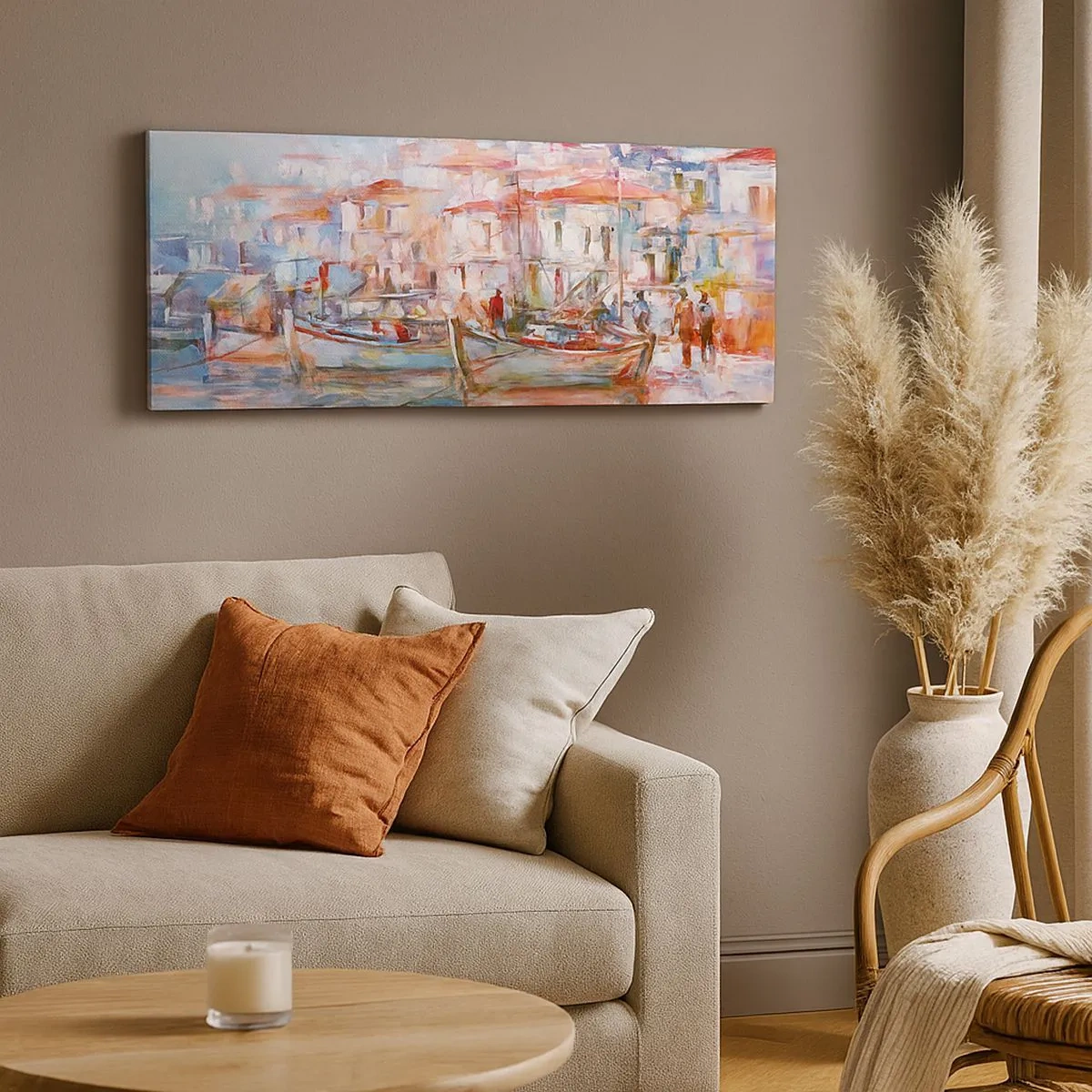 Lærredstryk - Billede på lærred - Pastelfarvede helligdage - 100x40 cm