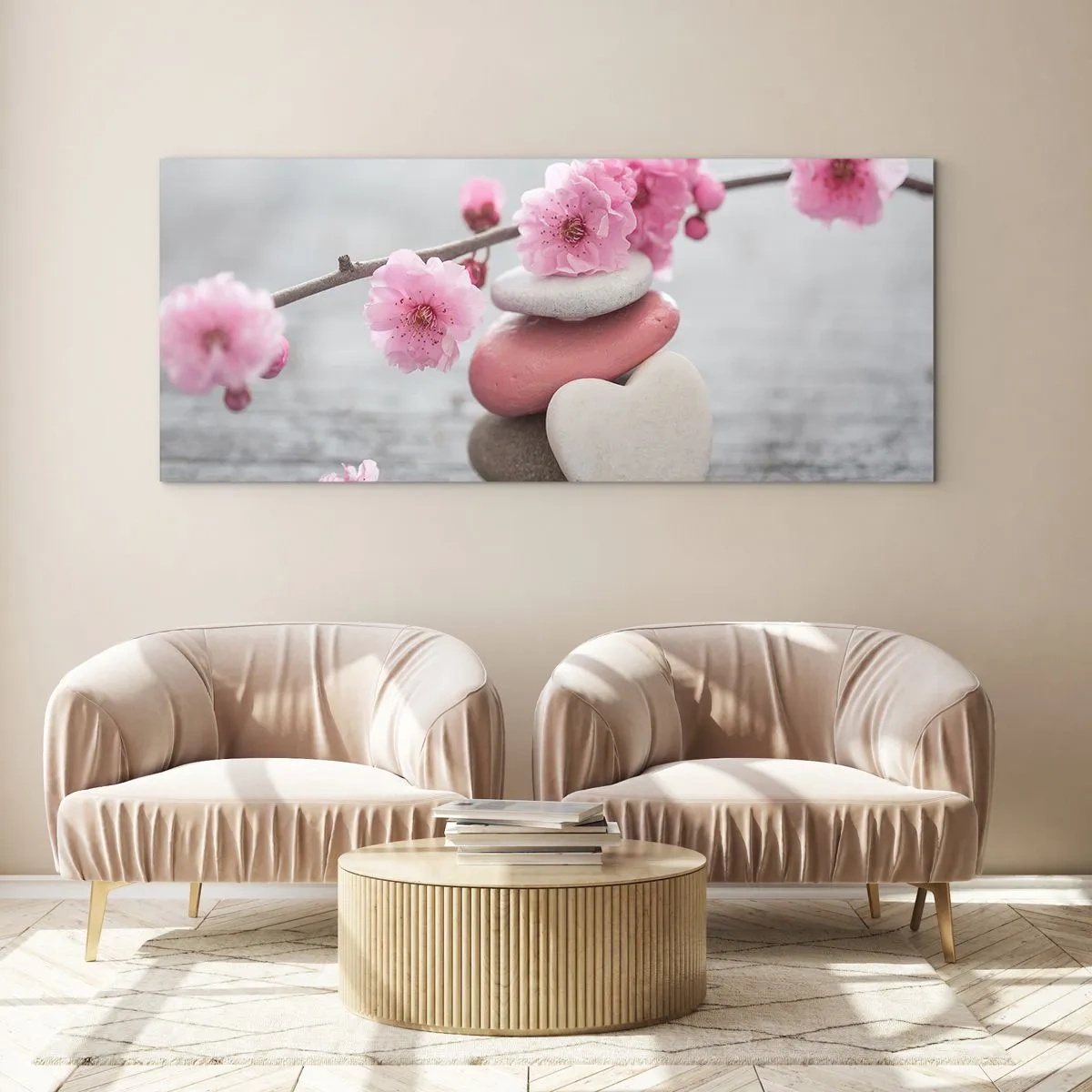 Billede på glas - Kirsebærblomstens lyksalighed - 100x40 cm