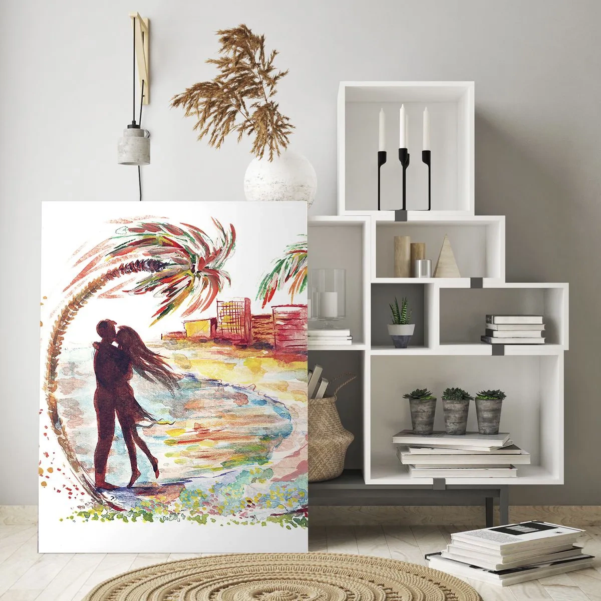 Billede på glas - Romantisk ferie - 50x70 cm