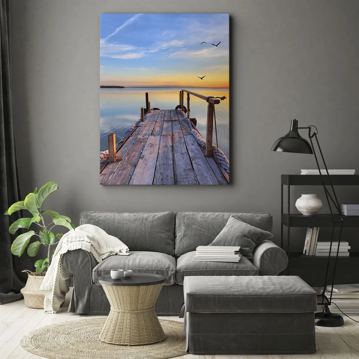 Lærredstryk - Billede på lærred - Går fremad mod solen - 55x100 cm