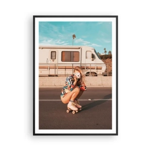 Plakat i sort ramme - Smil, tak! - 70x100 cm