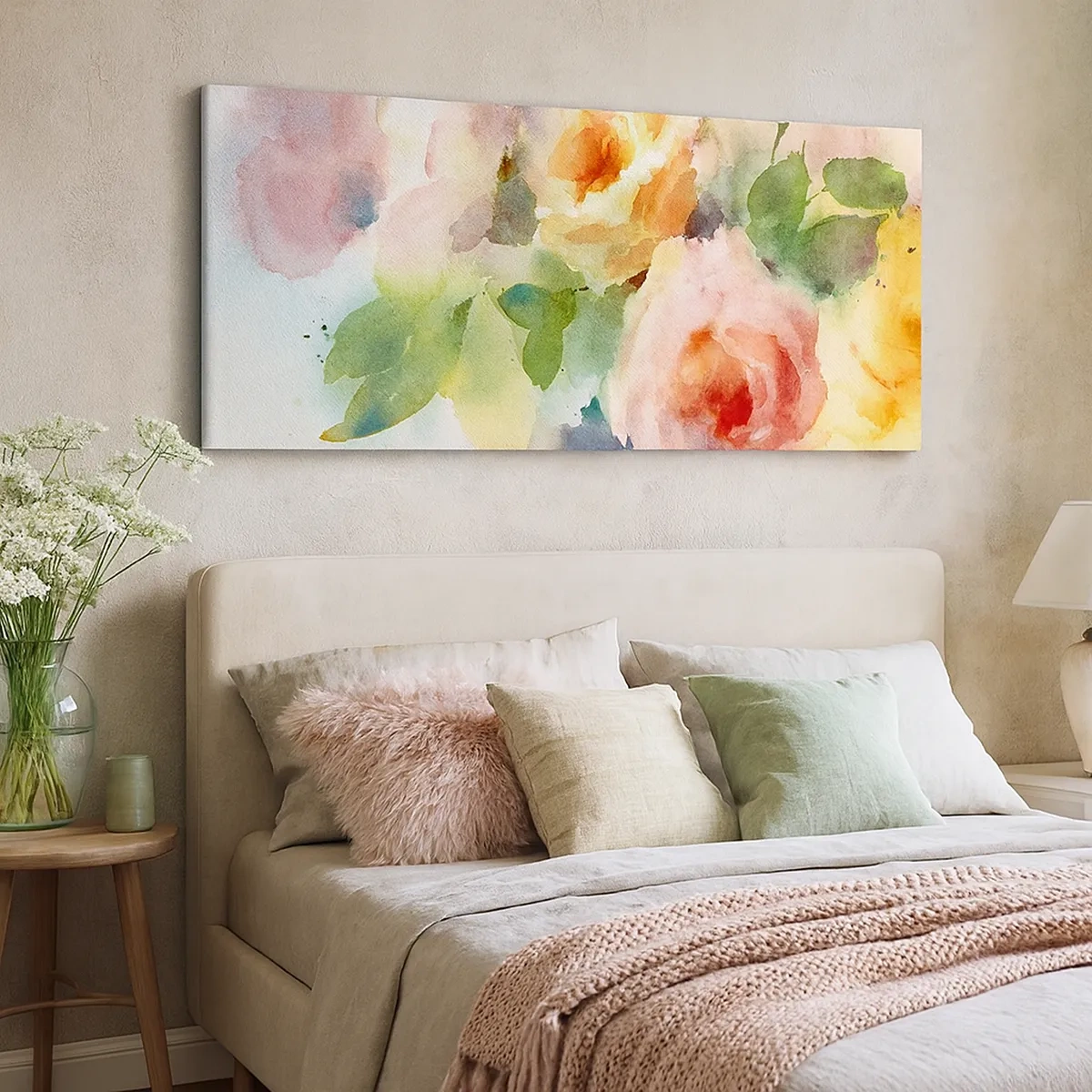 Lærredstryk - Billede på lærred - Delikat som akvarelfarve - 30x30 cm