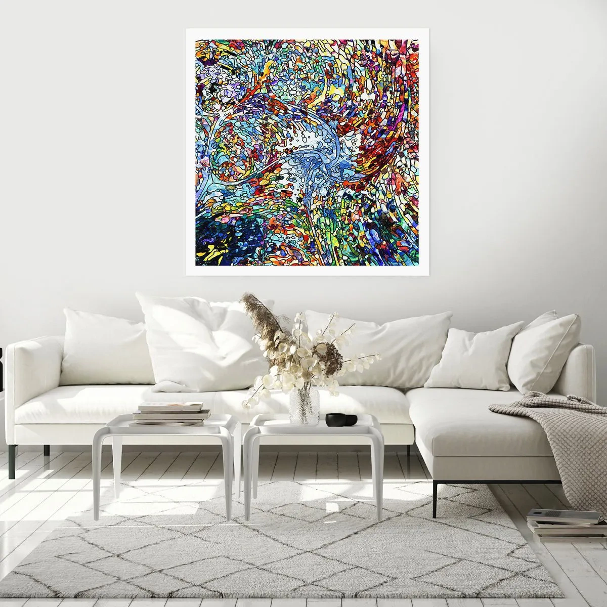 Plakat - Dråbe af farvet glas - 40x40 cm
