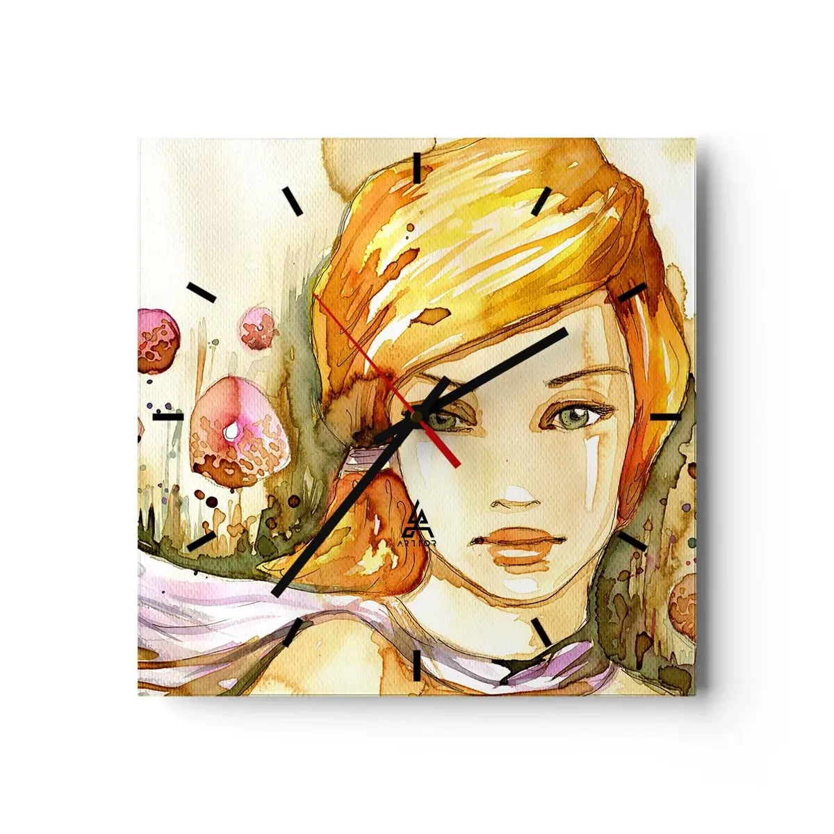 Vægur, Uret - Smaragdblikket, der dulmer vreden - 40x40 cm