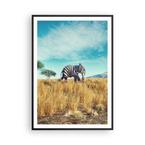 Plakat i sort ramme - Grå er ikke længere på mode - 70x100 cm