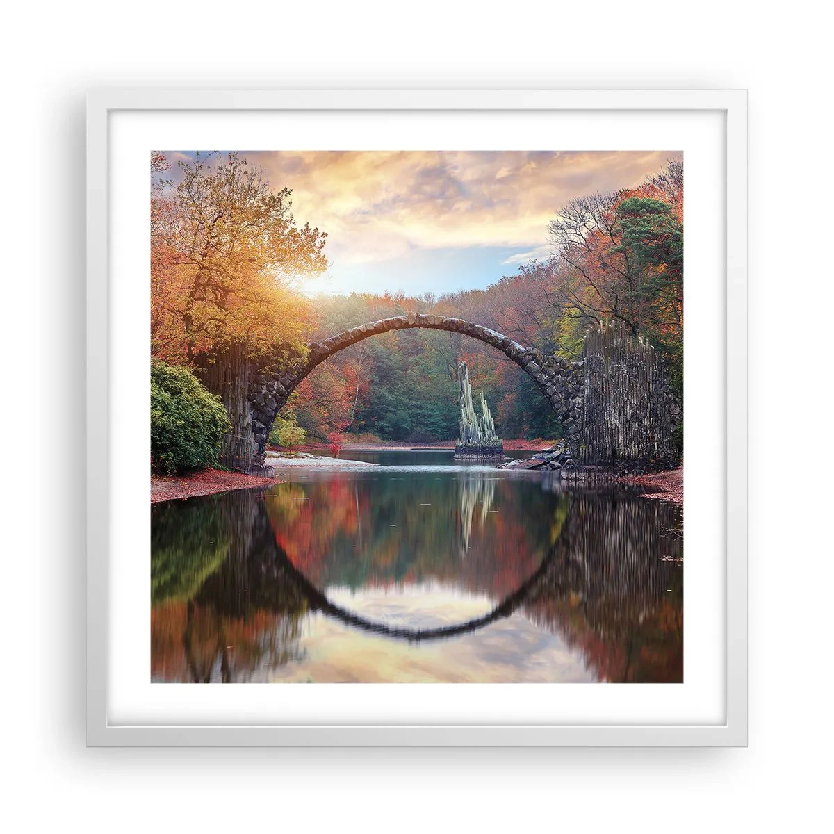 Plakat i hvid ramme - På den anden side af spejlet - 50x50 cm