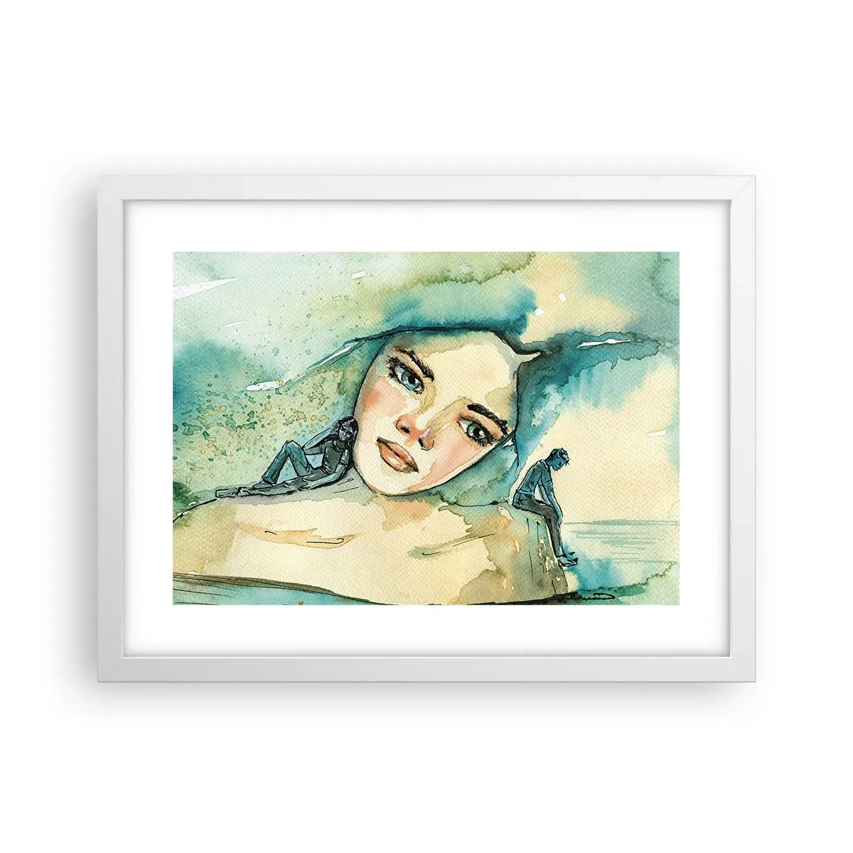 Plakat i hvid ramme - Am I blue? - 40x30 cm