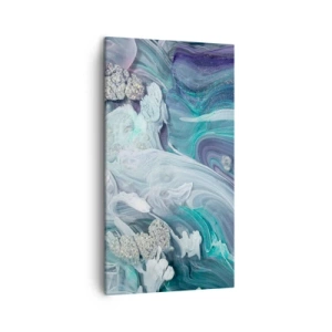 Lærredstryk - Billede på lærred - Strømme af blå - 45x80 cm