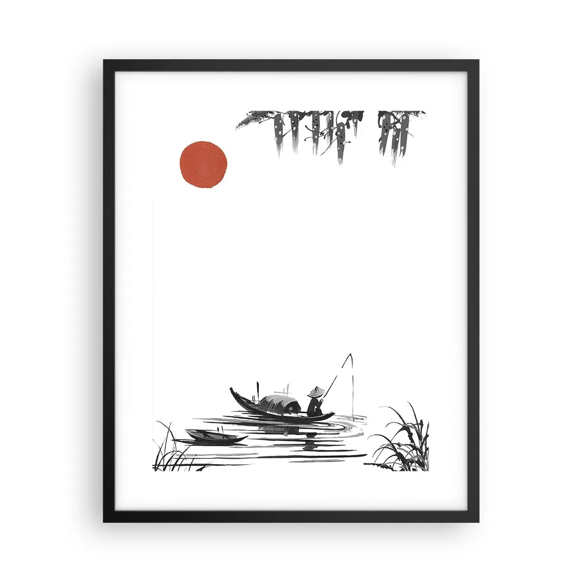 Plakat i sort ramme - En asiatisk eftermiddag - 40x50 cm