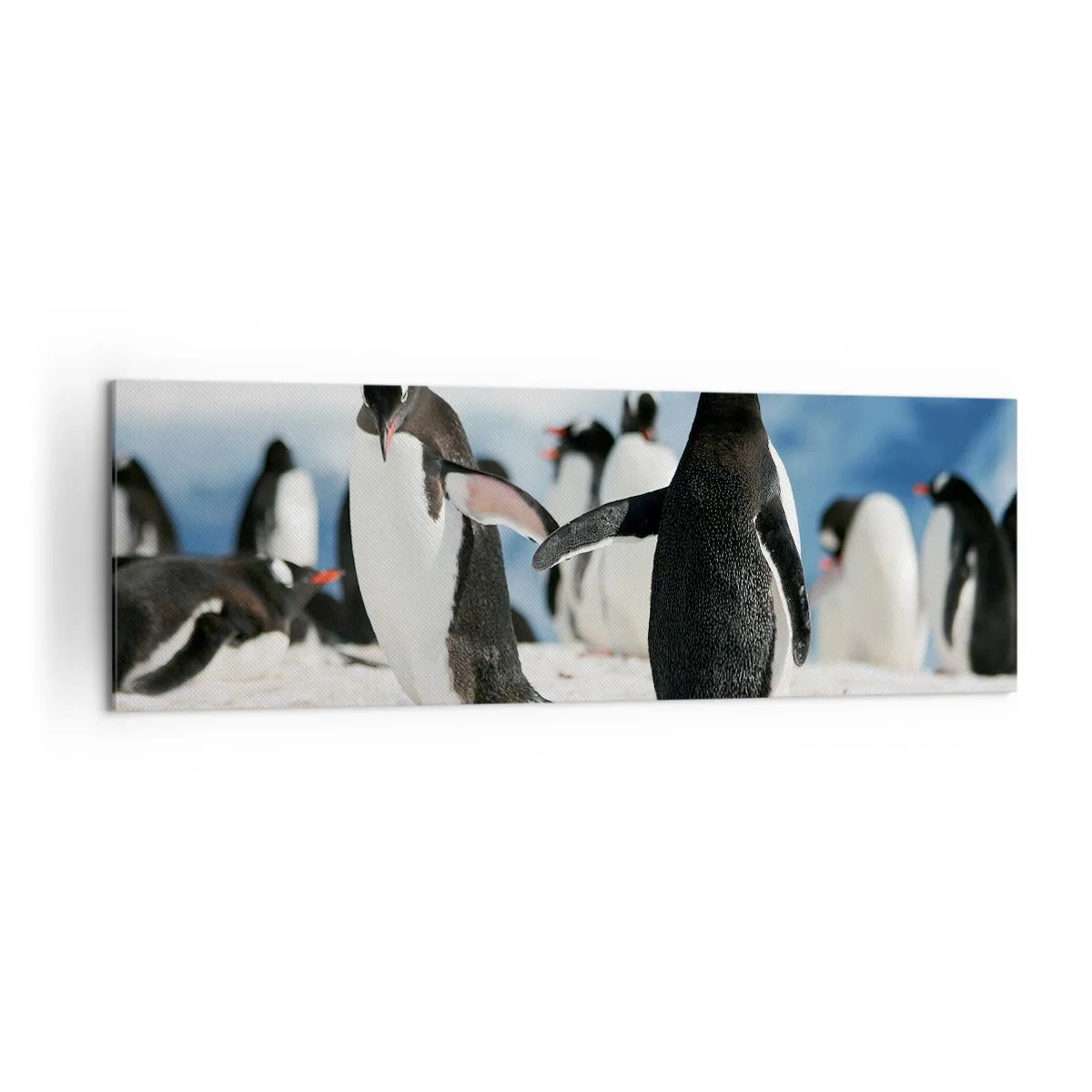 Lærredstryk - Billede på lærred - Danser i sneen - 160x50 cm