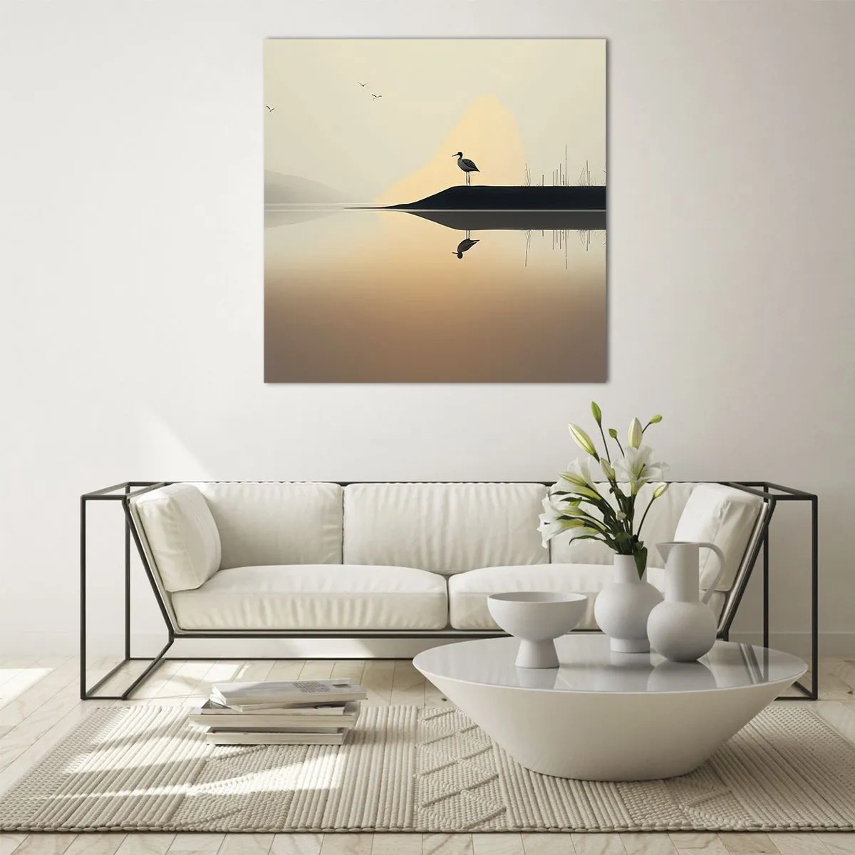 Billede på glas - Herre på søen - 70x70 cm