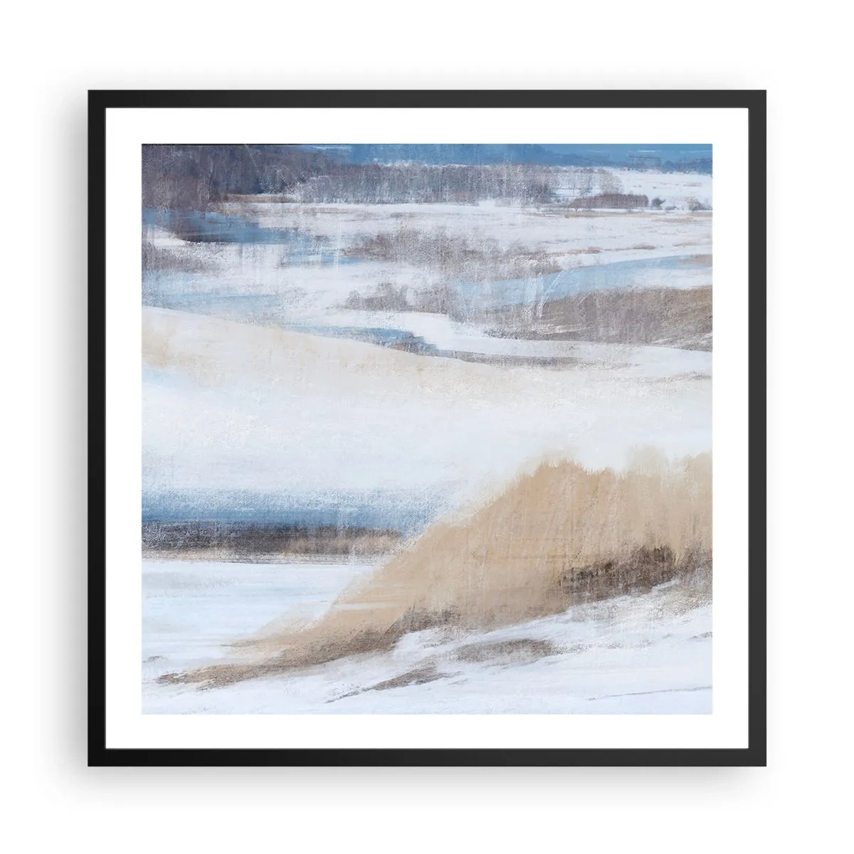 Plakat i sort ramme - Vinterkomposition - 60x60 cm