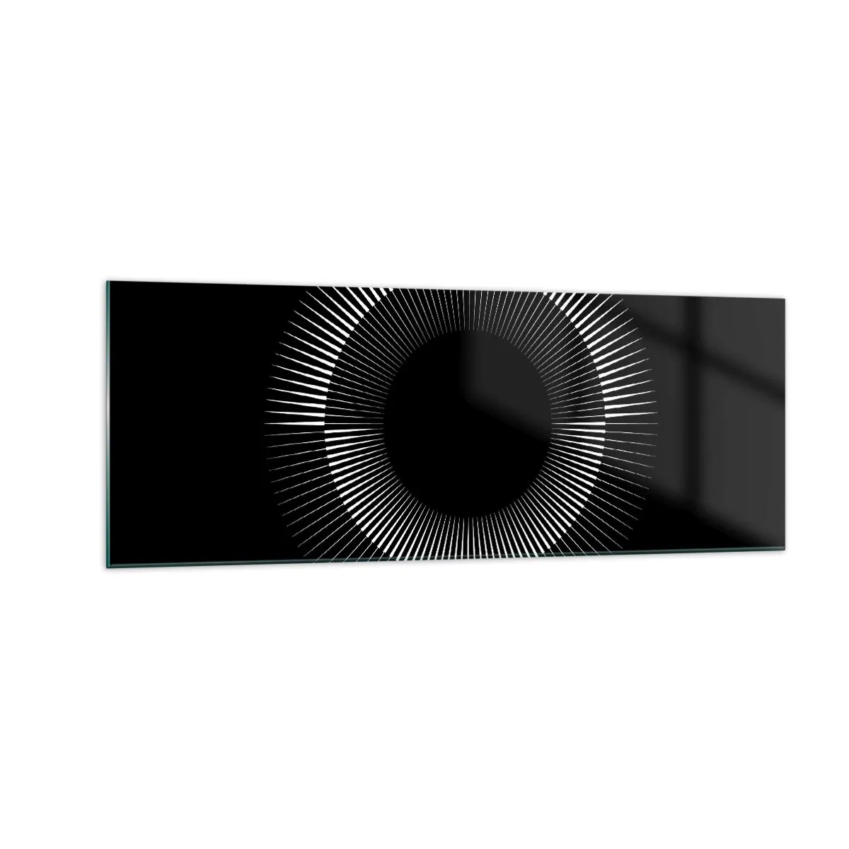Billede på glas - Sort sol - 140x50 cm