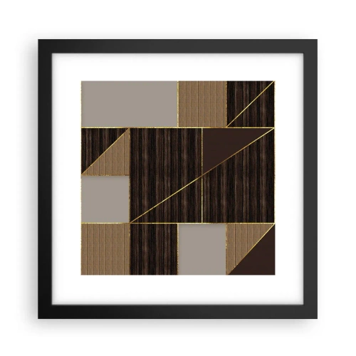 Plakat i sort ramme - En mosaik af brune og gyldne farver - 30x30 cm